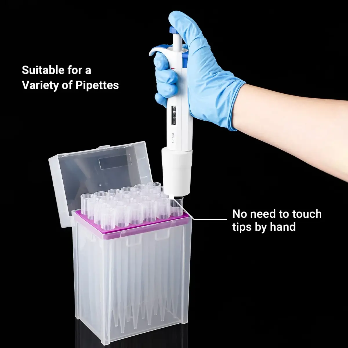 FOUR E'S SCIENTIFIC 10mL Pipette Tips Rack | Autoclavable Polypropylene (PP), Transparent - view 4