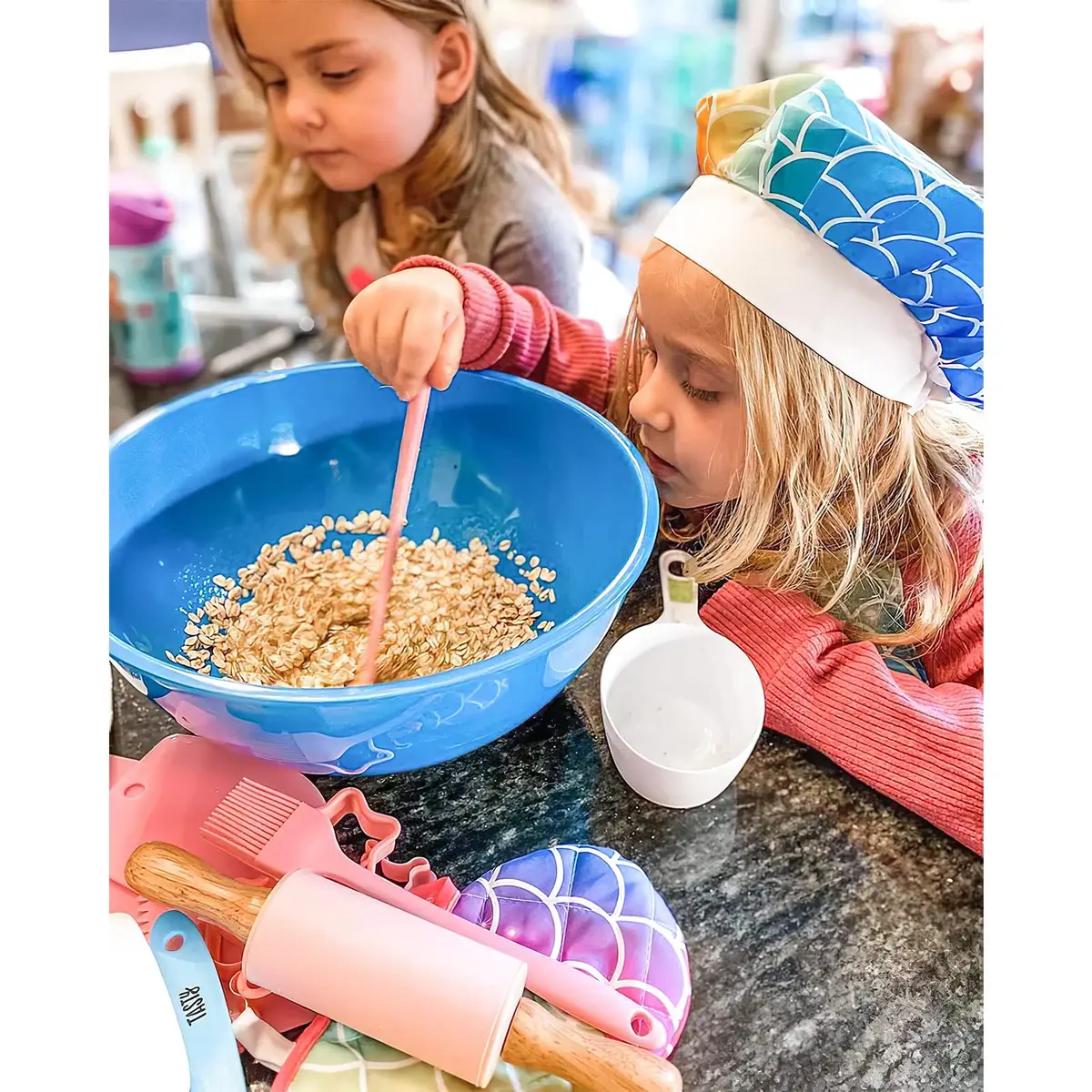 GiftInTheBox Kids Cooking & Baking Set 54 PCS Rainbow Apron & Chef Hat | Complete Kit for Junior Chefs - view 7