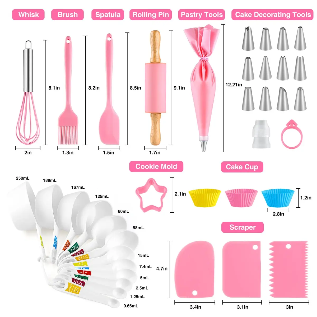 GiftInTheBox Kids Cooking & Baking Set 54 PCS Rainbow Apron & Chef Hat | Complete Kit for Junior Chefs - view 2