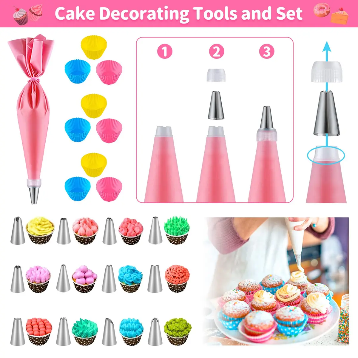 GiftInTheBox Kids Cooking & Baking Set 54 PCS Rainbow Apron & Chef Hat | Complete Kit for Junior Chefs - view 4