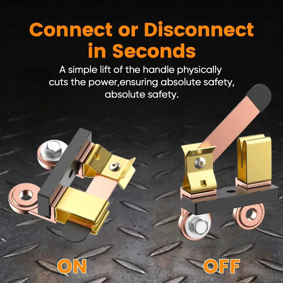 COZYEHOO Side Post Knife Blade Master Switch 12V 24V | Heavy Duty Brass Battery Disconnect - view 5