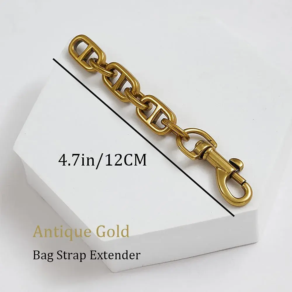 COICOIC Antique Gold 2 Pcs Purse Strap Extender Chain 12cm (4.7") | Adds Length & Style - view 2