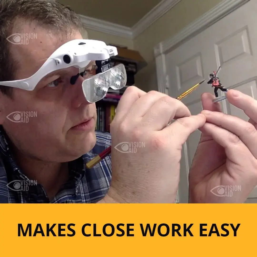 Vision Aid Magnifying Glasses with Light, 5 Magnification Powers (1x-3.5x) | Hands-Free Headband Magnifier with Storage Case - view 8