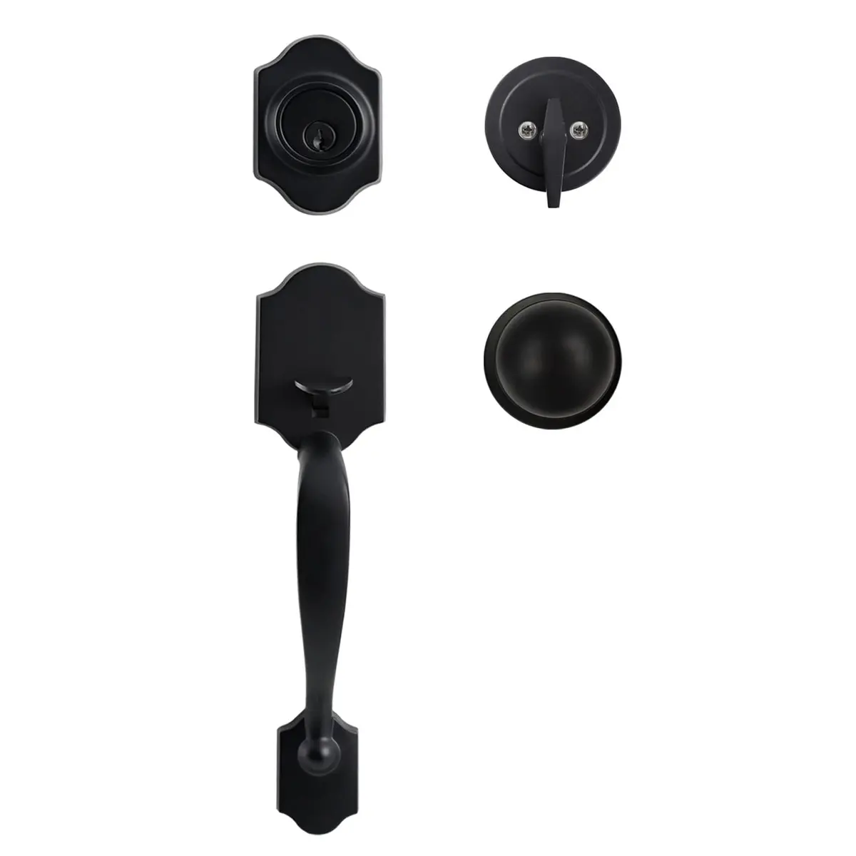 Natsukage Heavy Duty Entry Lock Handle Set | Reversible Matte Black Door Hardware (70-120 chars) - view 2