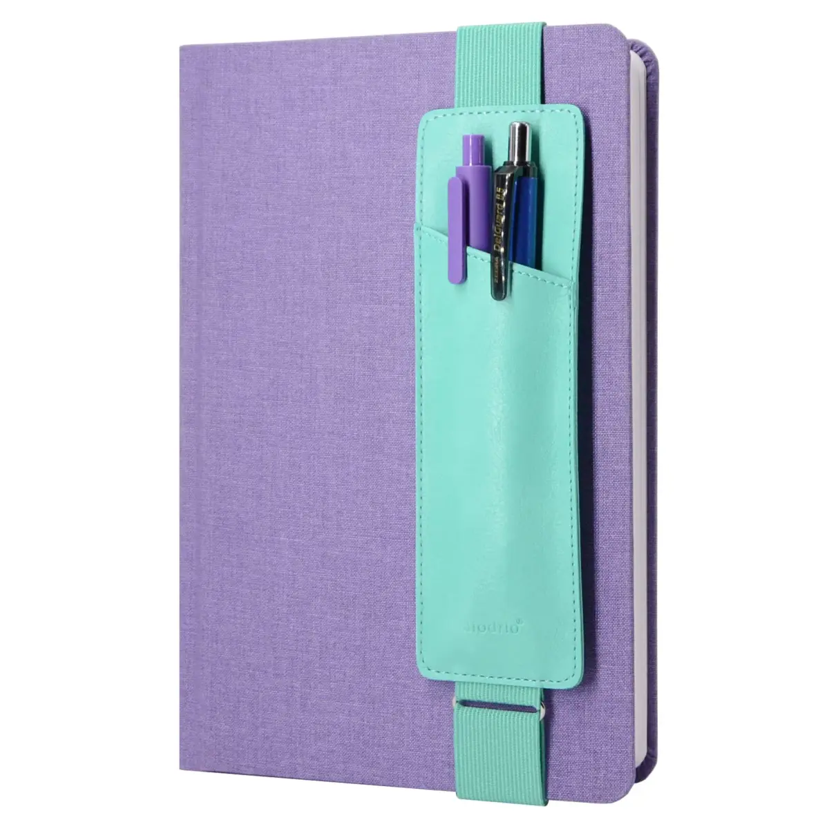 diodrio Adjustable Elastic Band Pen Holder Mint | Fits 8"-11" Notebooks, PU Leather, Detachable - main product image