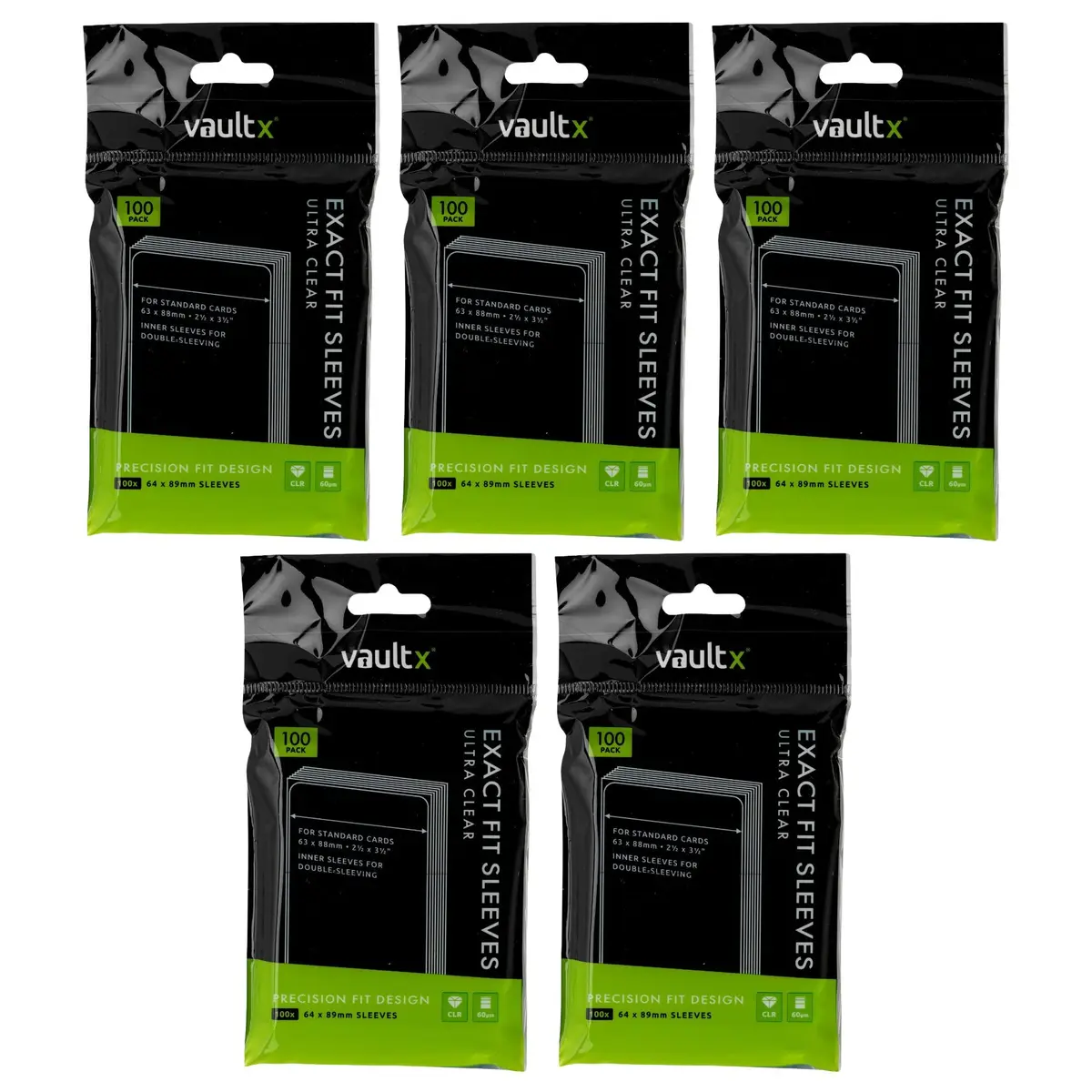 Vault X Exact Fit Inner Sleeves 500 Pack Clear for Trading Cards | Snug, Archival Safe & Premium Protection - main product image