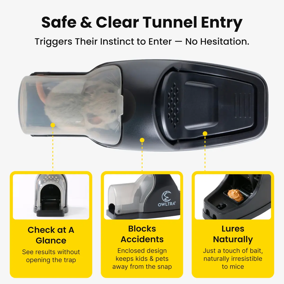 OWLTRA Tunnel Snap Mouse Trap 2PCS | Safe, Humane & Reusable Indoor/Outdoor - view 7