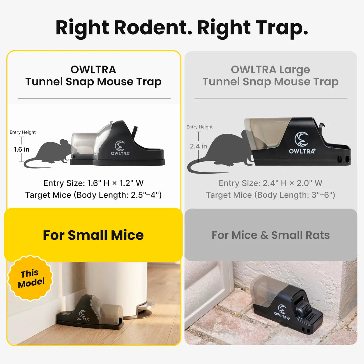OWLTRA Tunnel Snap Mouse Trap 2PCS | Safe, Humane & Reusable Indoor/Outdoor - view 3