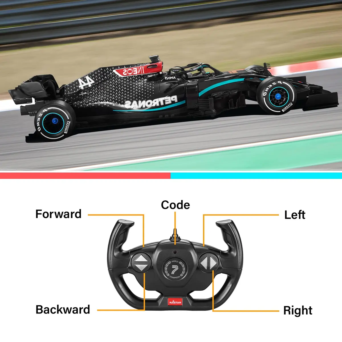 Voltz Toys 1:12 Mercedes-Benz F1 W11 RC Car | Licensed Replica with 2.4GHz Control - view 5