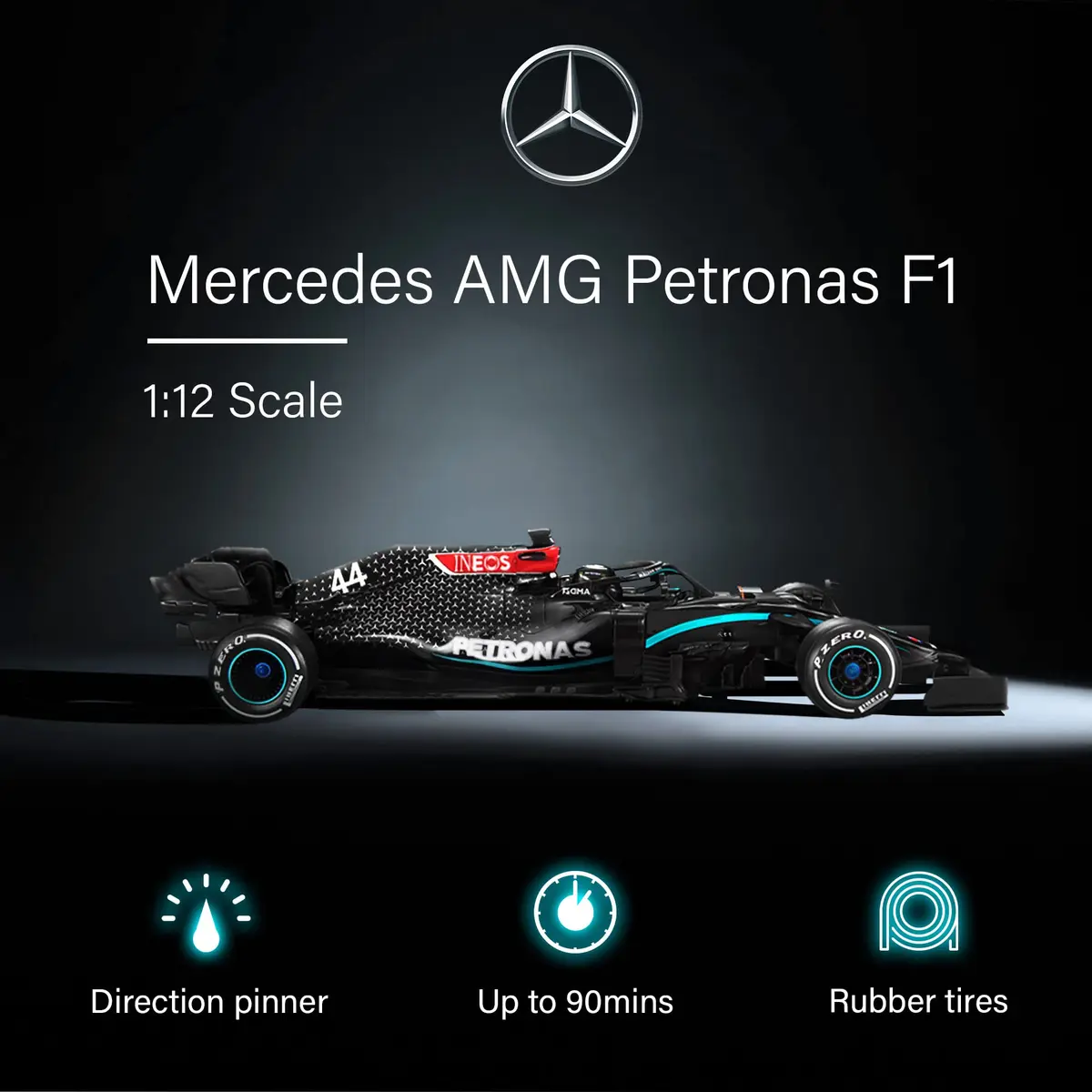 Voltz Toys 1:12 Mercedes-Benz F1 W11 RC Car | Licensed Replica with 2.4GHz Control - view 2
