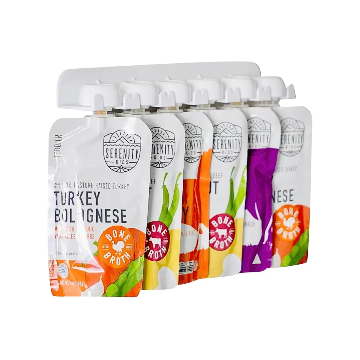 Storage Theory Food Pouch Organizer Set - Hanger Style Peel-and-Stick Holder for Baby Food, Applesauce, Yogurt Pouches, 6 Pack - main product image