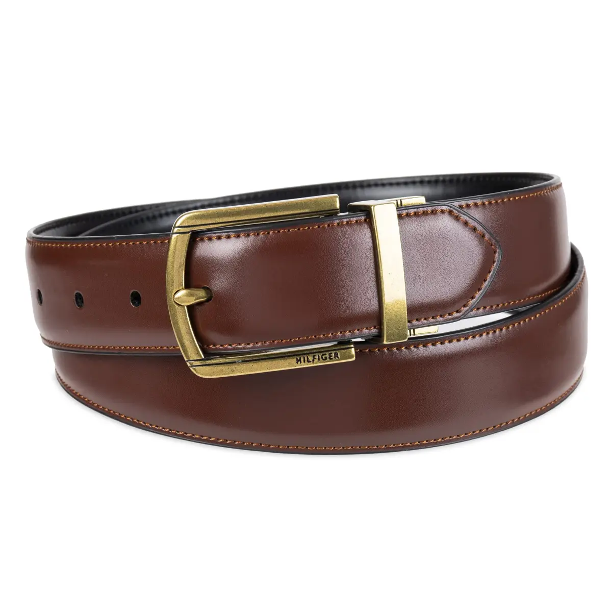 Tommy Hilfiger Men's Reversible Belt - Black/Dark Brown, 35mm Width, Leather & PU Blend - view 2
