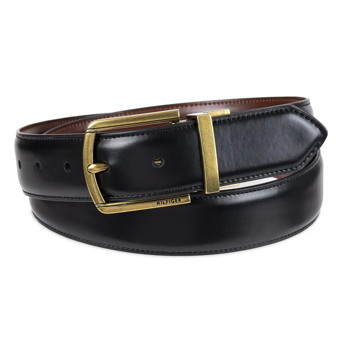 Tommy Hilfiger Men's Reversible Belt - Black/Dark Brown, 35mm Width, Leather & PU Blend - view 3