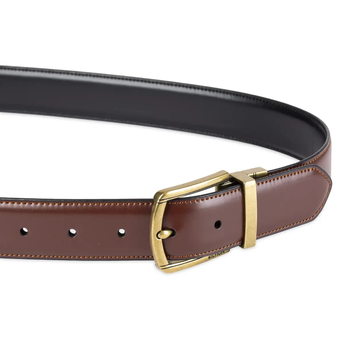 Tommy Hilfiger Men's Reversible Belt - Black/Dark Brown, 35mm Width, Leather & PU Blend - view 4