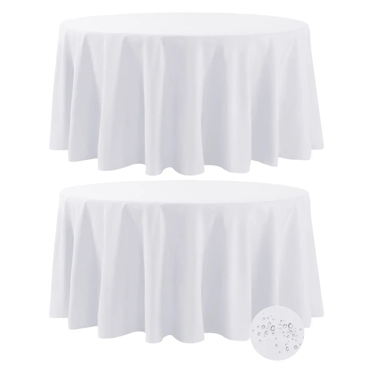 Fokitut 2 Pack Waterproof Round Tablecloth 108 Inch | Stain & Wrinkle Resistant Polyester - main product image