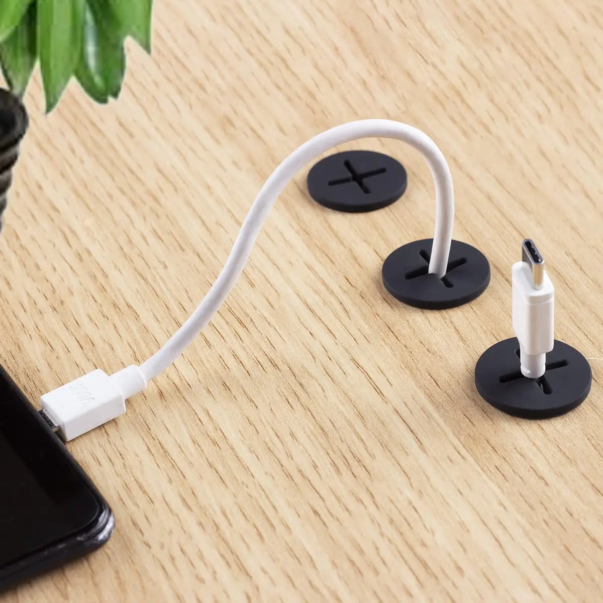 keenkee Black Rubber Cable Cord Grommets 3/4 Inch (19mm) Hole Size | Pack of 8 for Desk Wire Management - view 3