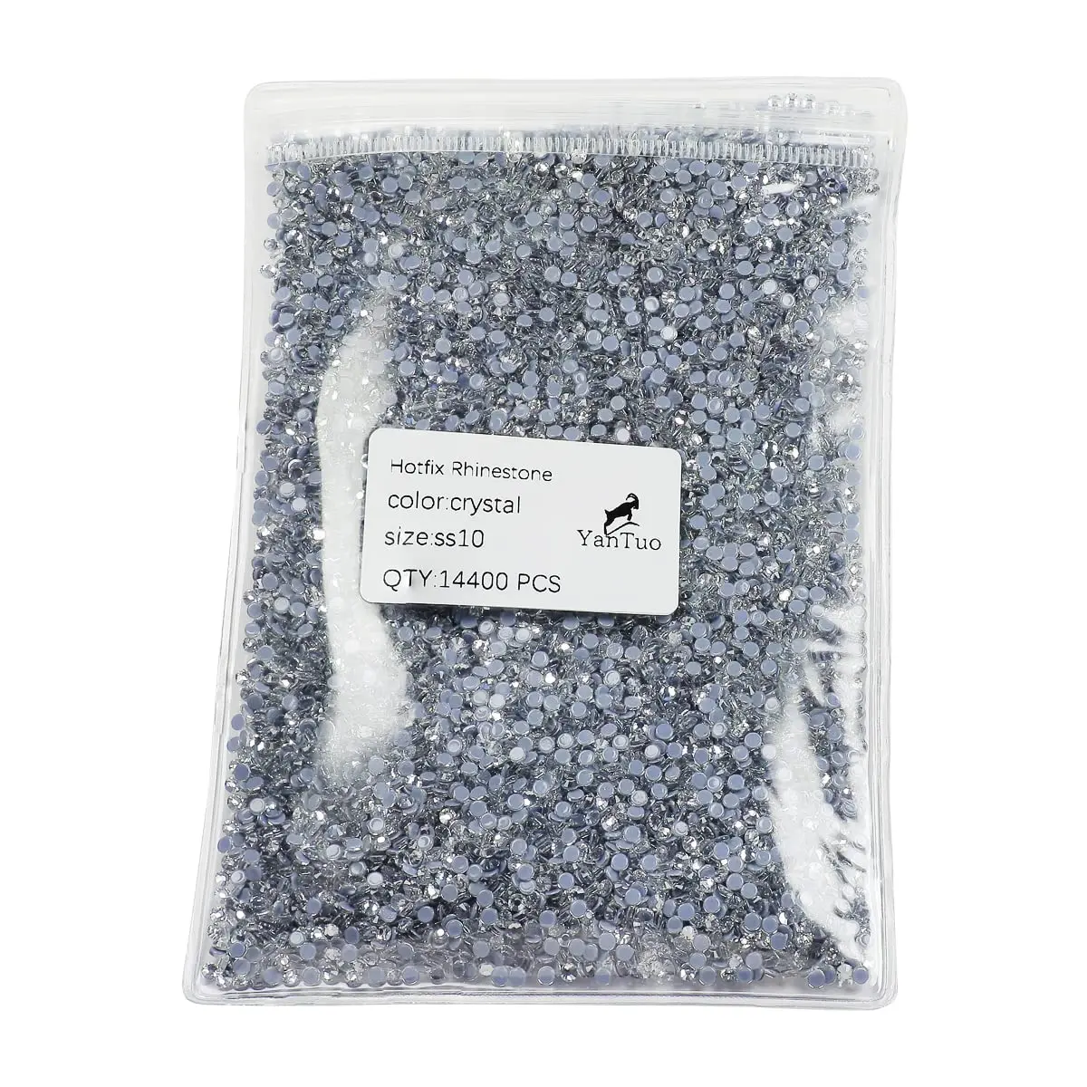 YanTuo Clear Crystal Hotfix Rhinestones SS10 14400 pcs | 3mm, Glass, Iron On, DIY Craft - main product image