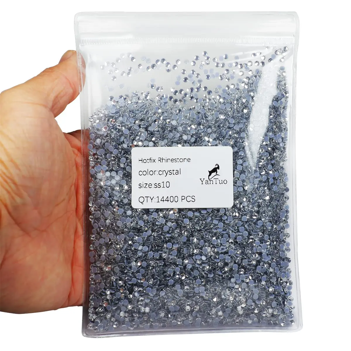 YanTuo Clear Crystal Hotfix Rhinestones SS10 14400 pcs | 3mm, Glass, Iron On, DIY Craft - view 2