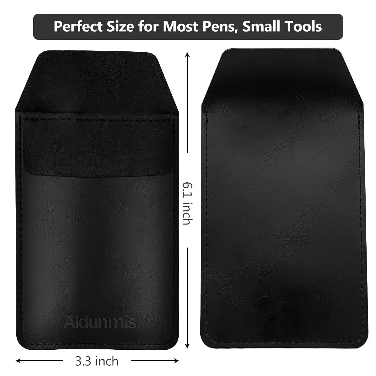 Aidunmis Black PU Leather Pocket Protector 2-Pack | Protects Shirts from Pen Leaks - view 2
