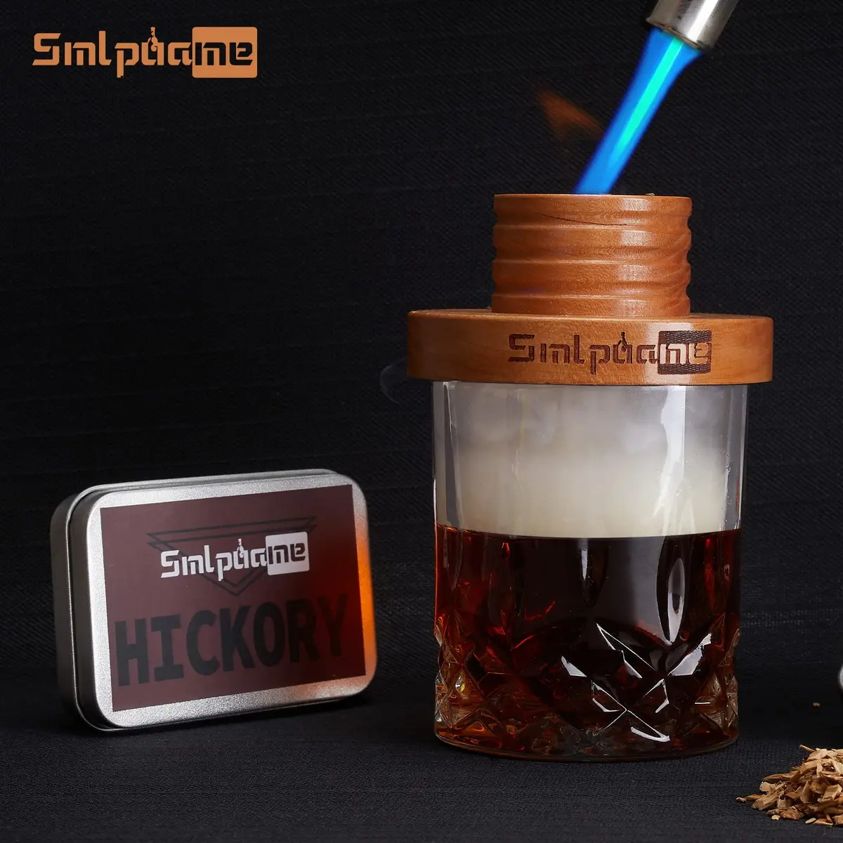 Smlpuame Cocktail Smoker Kit with 4 Wood Chip Flavors | Cherry Wood Infuser for Bourbon Whiskey Drinks - view 8