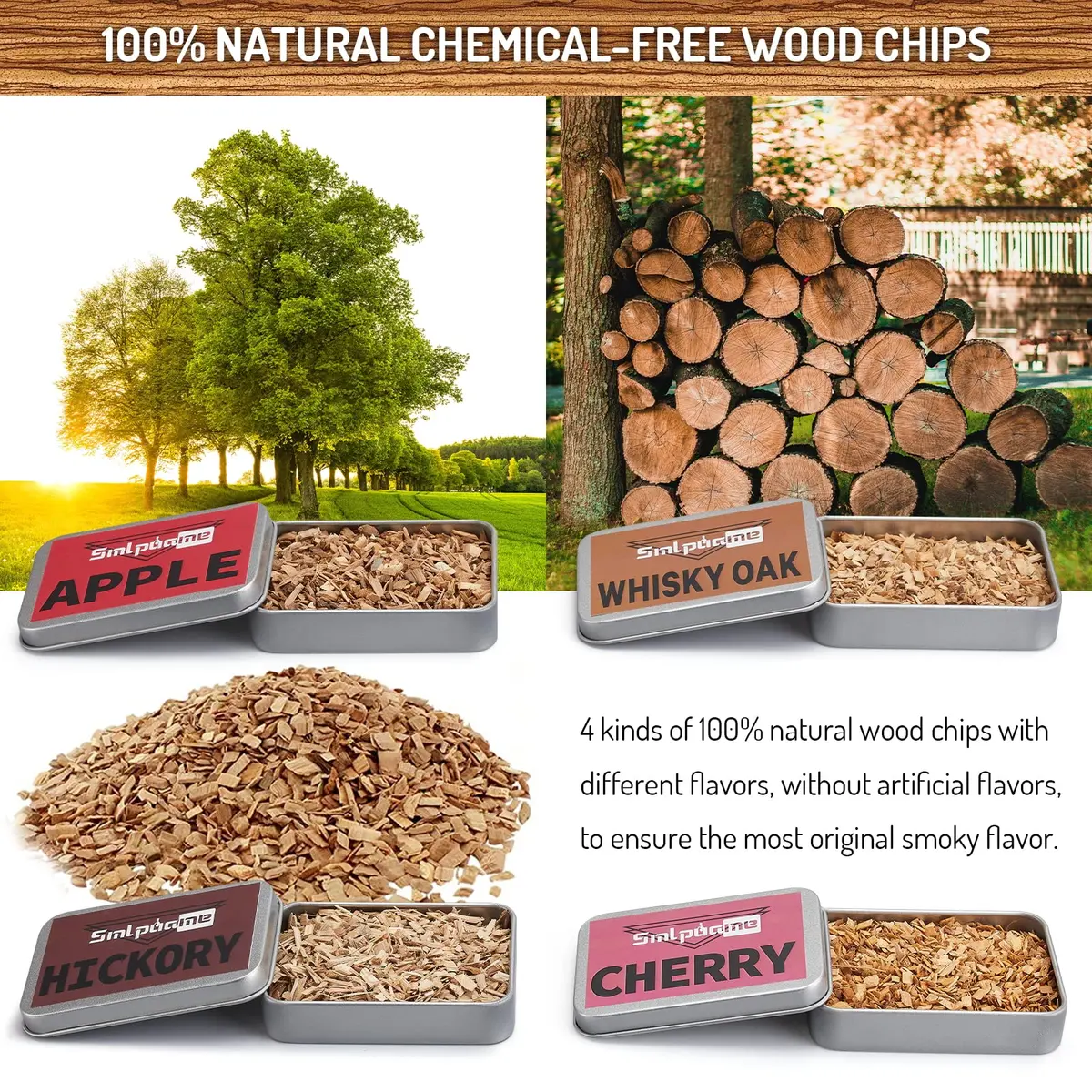 Smlpuame Cocktail Smoker Kit with 4 Wood Chip Flavors | Cherry Wood Infuser for Bourbon Whiskey Drinks - view 3