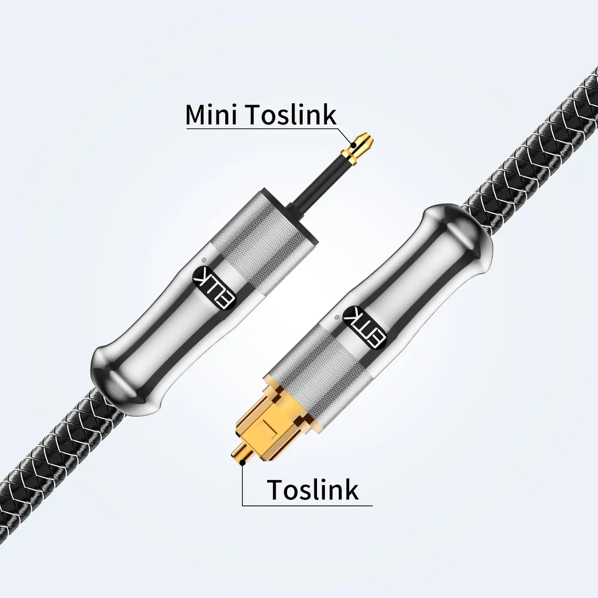EMK 24K Gold-Plated Toslink to Mini Toslink Cable 2M (6ft) | High-Speed Digital Optical Audio Cable for Soundbar, Home Theater, TV - view 2