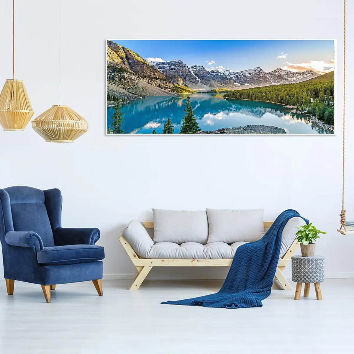 JATOK Diamond Painting Kit for Adults, Alpine Lake, 90cm x 40cm (35.5 x 15.7 in) | Full Round Drill Art & Craft Kit - view 2