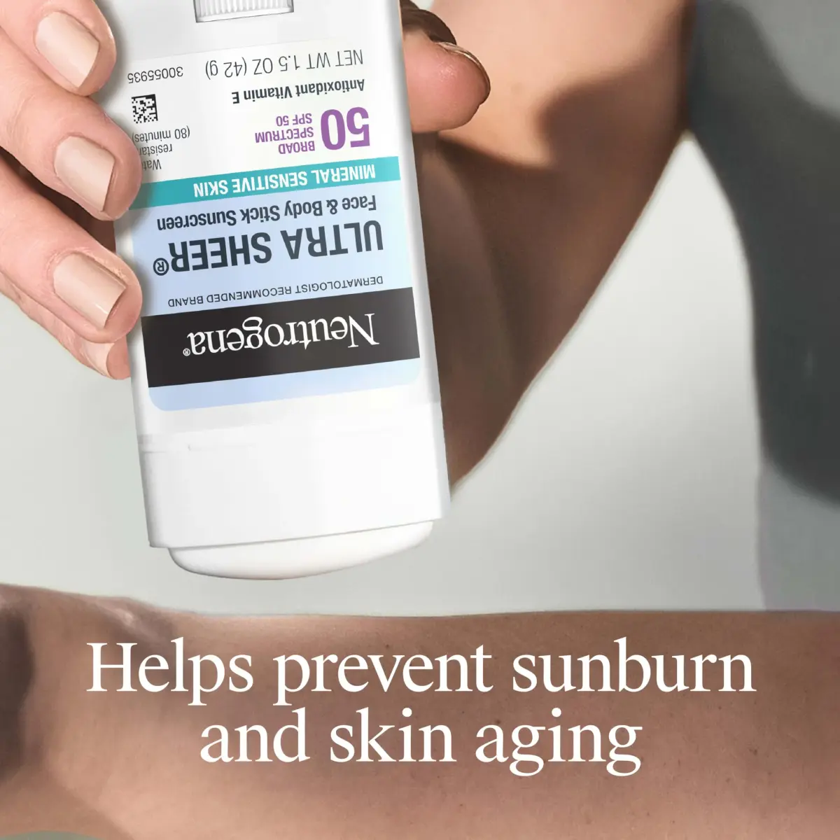 Neutrogena Ultra Sheer Mineral Sunscreen Stick SPF 50, 42ml (1.5 oz) | Dermatologist Recommended for Sensitive Skin - view 4