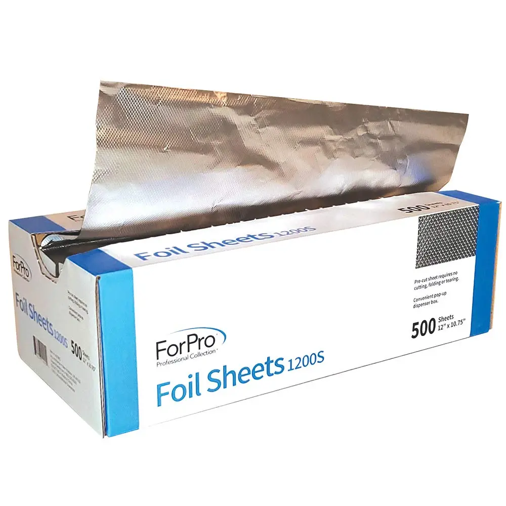 ForPro Embossed Aluminum Foil Sheets 500ct/6pk | Non-Slip Hair Coloring & Highlighting Tool - view 2