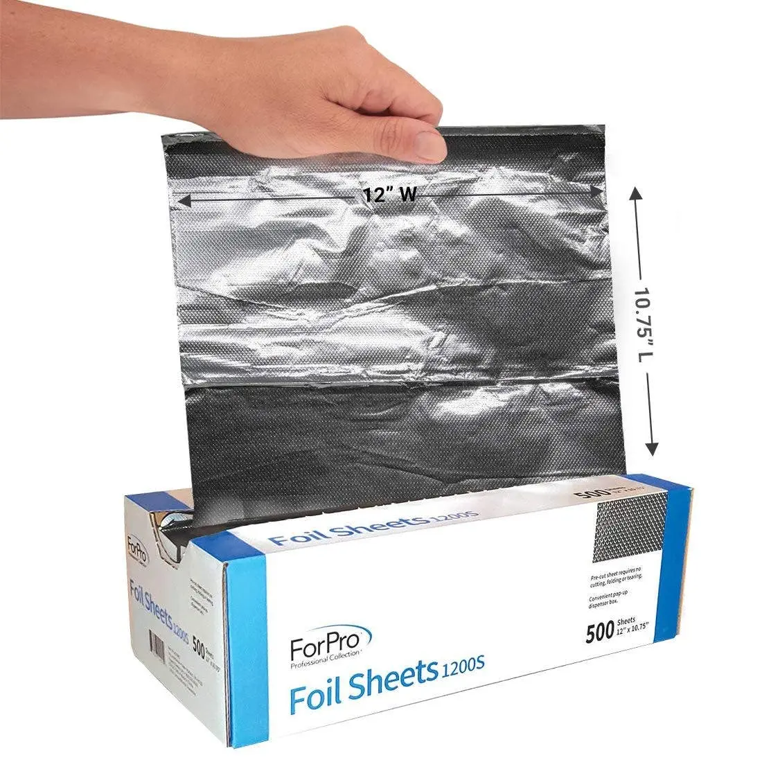 ForPro Embossed Aluminum Foil Sheets 500ct/6pk | Non-Slip Hair Coloring & Highlighting Tool - view 3