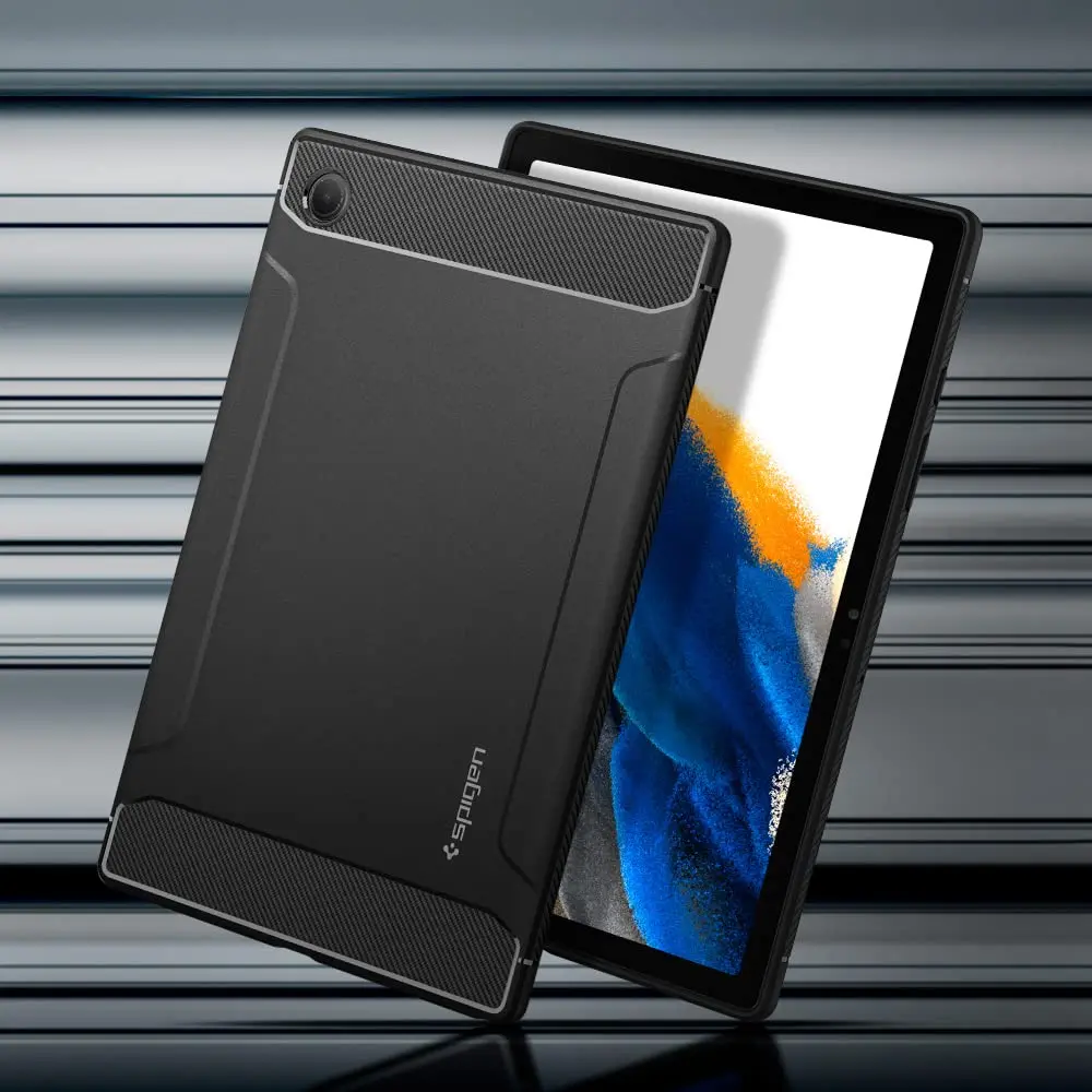 Spigen Galaxy Tab A8 10.5 Inch Case 2022 | Rugged Armor Slim Protective Cover with Carbon Fiber & Air Cushion Tech - view 3
