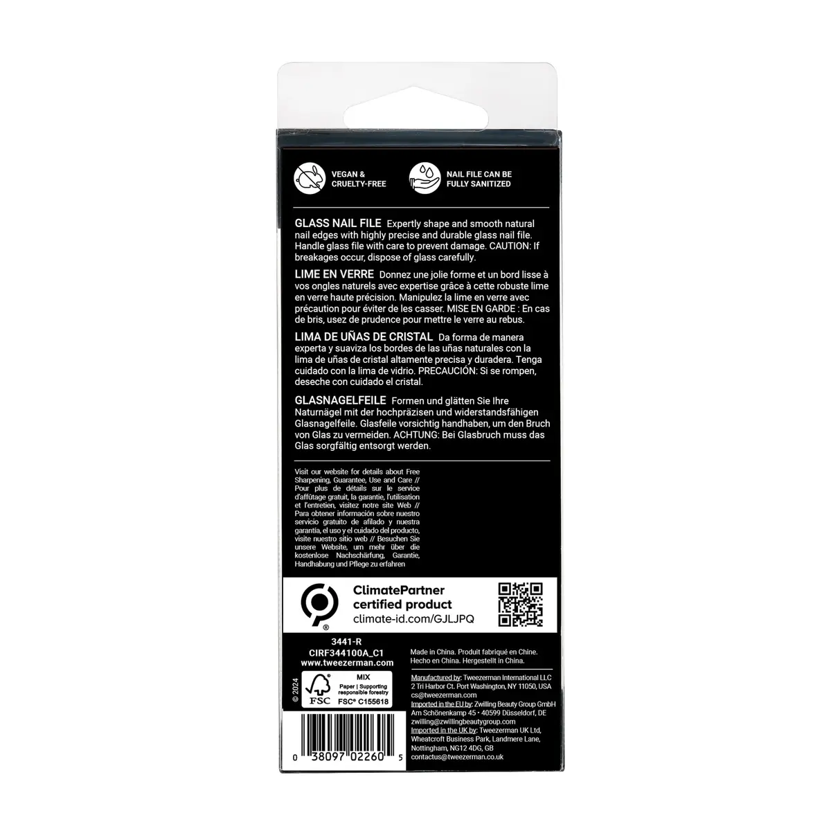 Tweezerman Glass Nail File | Ultra Fine Glass Nail Buffer for Natural Nails - view 3