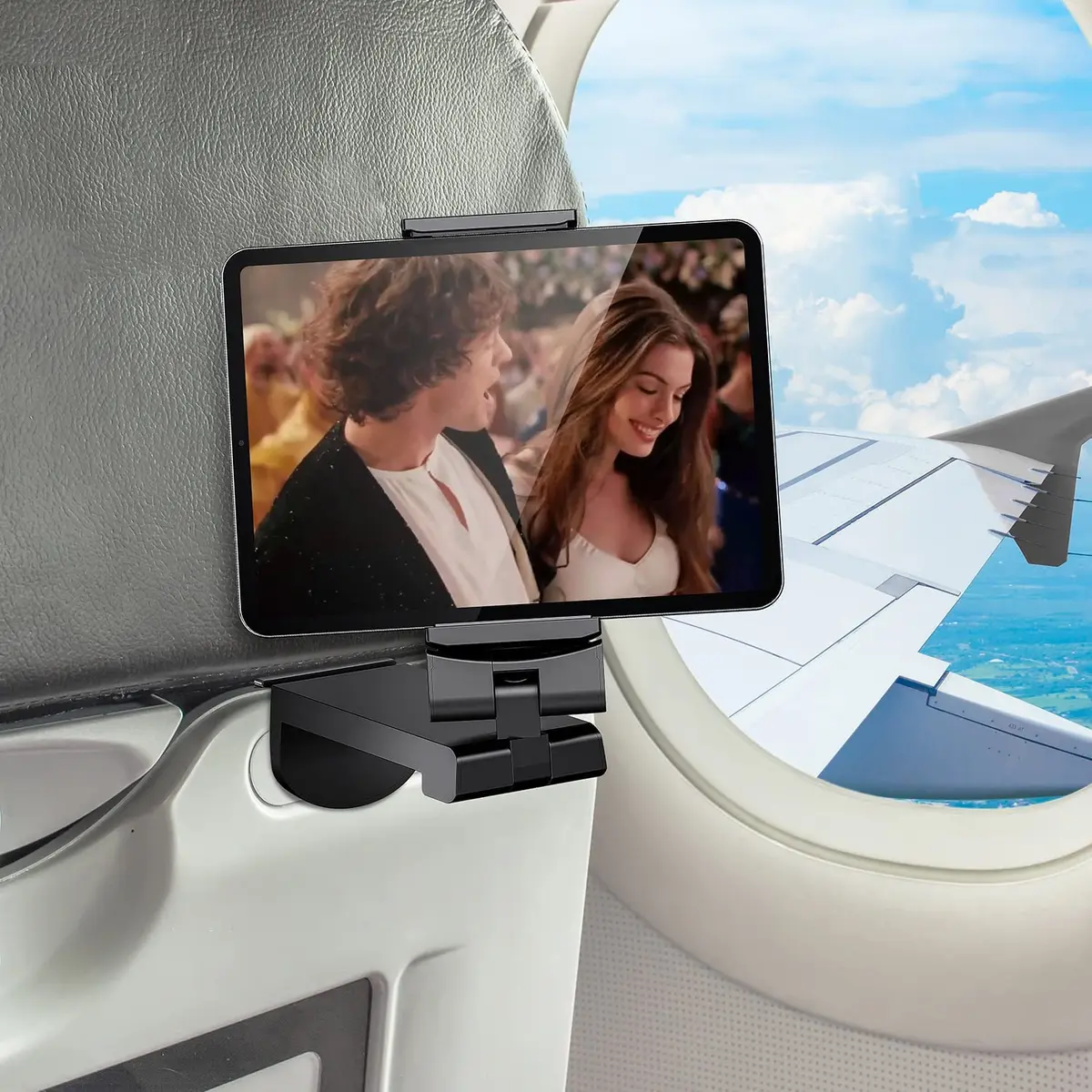 WixGear Universal Airplane Tablet Holder, with Multi-Directional Dual 360 Degree Rotation, Pocket Size Tablet Holder for Airplane, (Devices 3.5" to 7.67” Width Max Weight is 1.5 lbs) - main product image