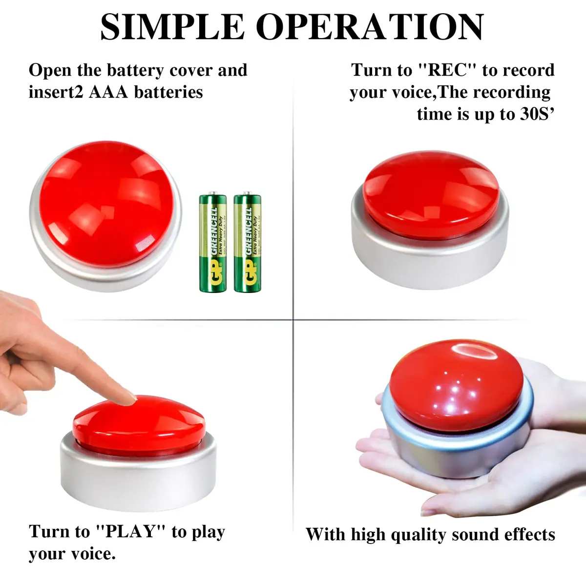 NESIGHTION Blind Clock, Talking Clock, Easy Set, Red | Voice Time & Alarm for Visually Impaired - view 4