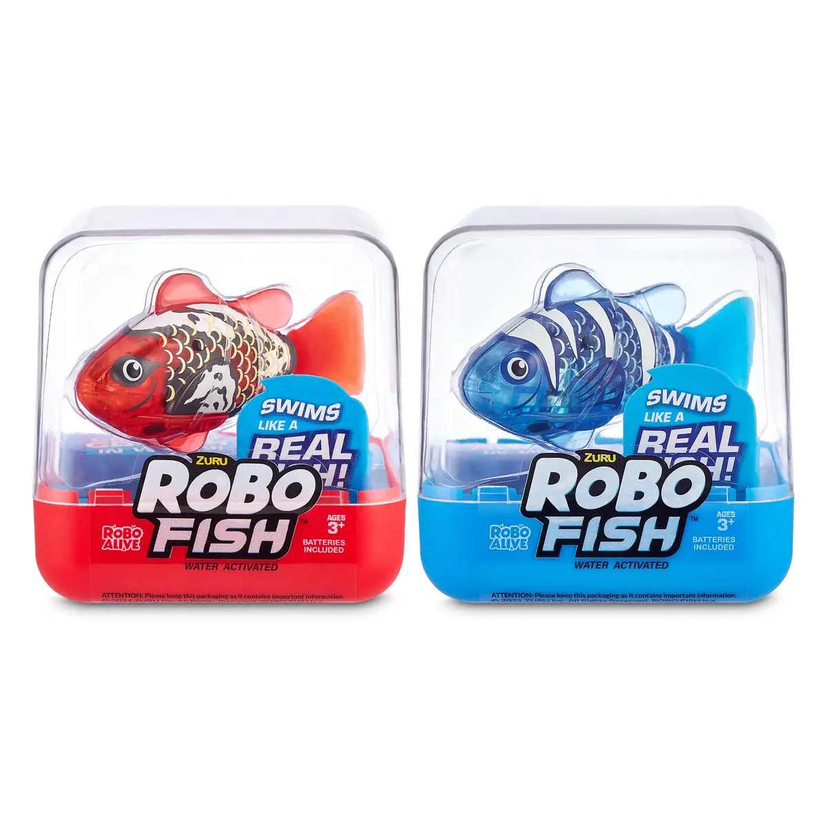 Robo Alive Robo Fish Series 2 (Red + Blue 2 Pack) | Water Activated Robotic Toy Fish with Color Change - main product image