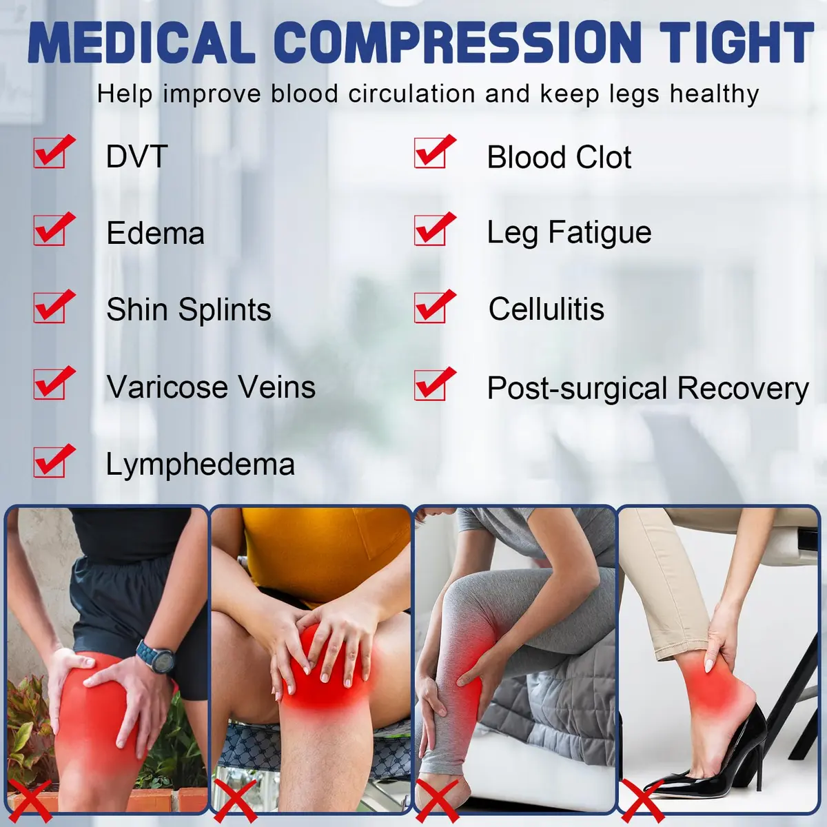 beister Compression Pantyhose 20-30 mmHg | Footless Medical Leggings for Women & Men - view 3