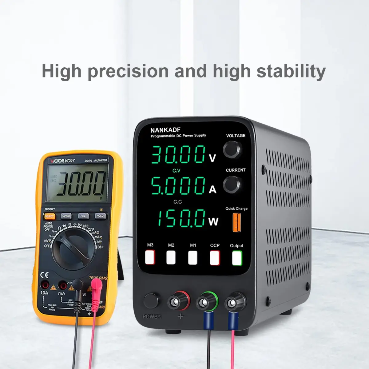 NANKADF DC Power Supply 30V 5A 150W | Variable Bench Power Supply with USB Quick-Charge & Memory Presets - view 8