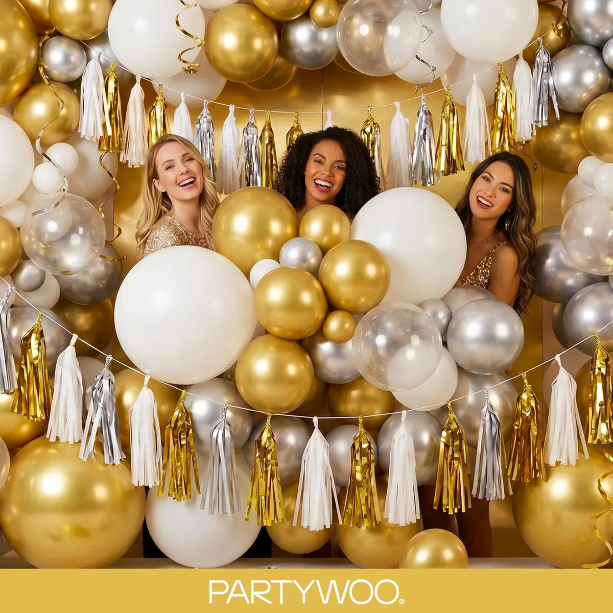 PartyWoo Gold Balloons 100pcs Assorted Sizes 5-18 Inch | Metallic Latex Party Decorations - view 5