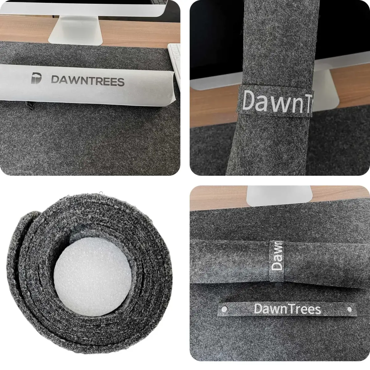 DAWNTREES Felt Desk Mat, Computer Mat for Desk, Dark Gray 91cm x 30cm (36x12Inches) | Non-Slip, Water Absorbing, Desk Protection - view 7