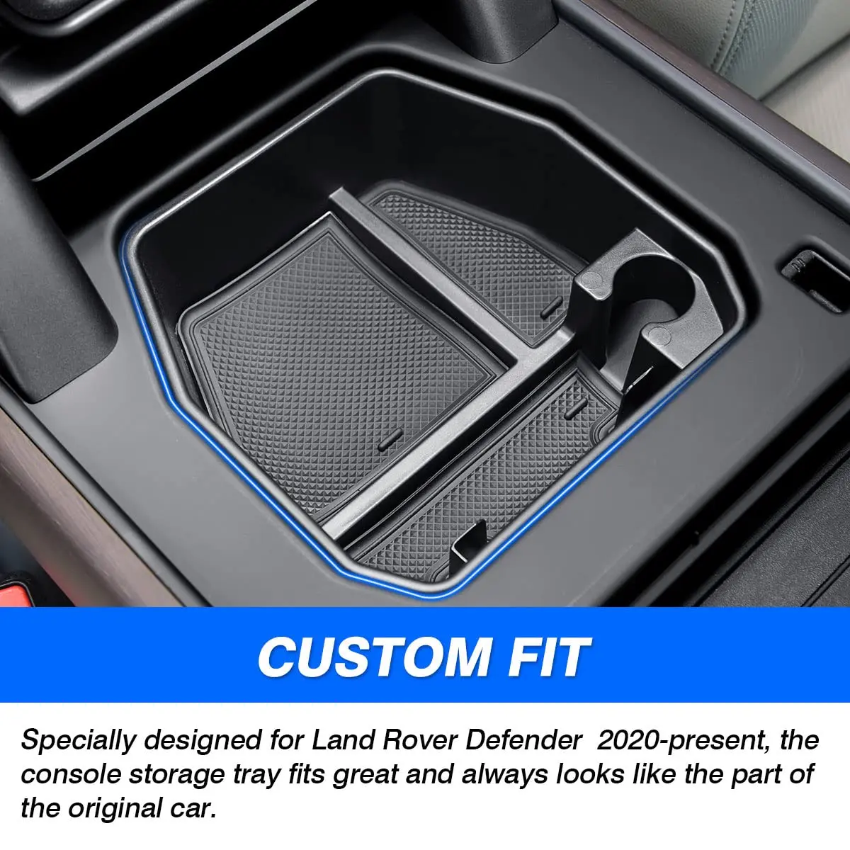 Karltys Center Console Organizer for Land Rover Defender 90 110 130 2020-2026 (Standard Size, Black) | ABS Insert Tray with Multiple Compartments - view 4