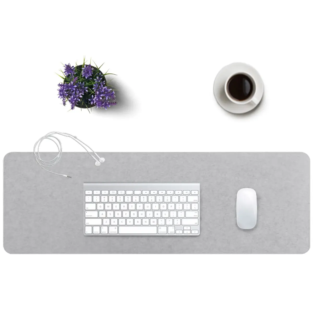 DAWNTREES Felt Desk Pad Large Mouse Pad and Keyboard Mat 90cm (36" x 12") | Protects Desks from Scratches and Spills - view 2