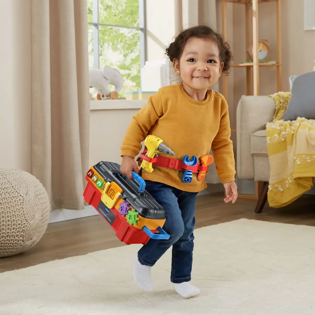 VTech Drill and Learn Toolbox Pro with Working Drill and Tools, 13.2" x 4.9" x 5.6" | Electronic Learning Toy for Ages 2-5 - view 5