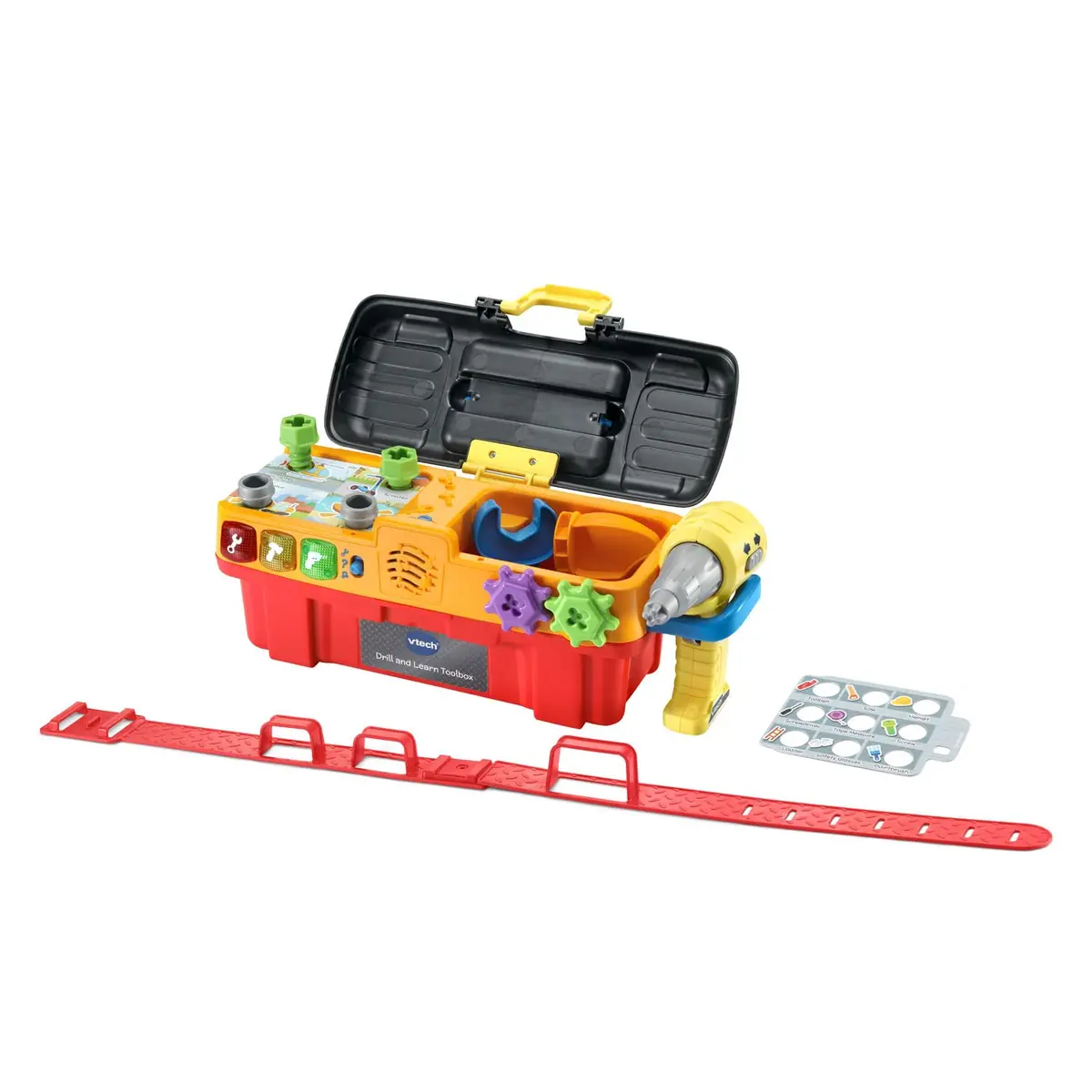 VTech Drill and Learn Toolbox Pro with Working Drill and Tools, 13.2" x 4.9" x 5.6" | Electronic Learning Toy for Ages 2-5 - view 8