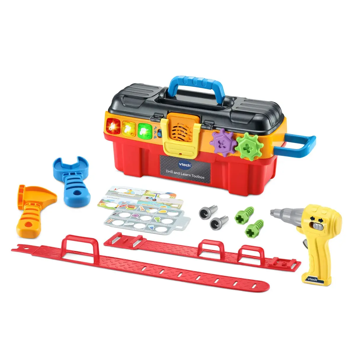 VTech Drill and Learn Toolbox Pro with Working Drill and Tools, 13.2" x 4.9" x 5.6" | Electronic Learning Toy for Ages 2-5 - view 2
