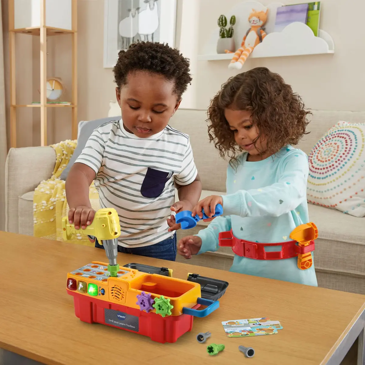 VTech Drill and Learn Toolbox Pro with Working Drill and Tools, 13.2" x 4.9" x 5.6" | Electronic Learning Toy for Ages 2-5 - view 4