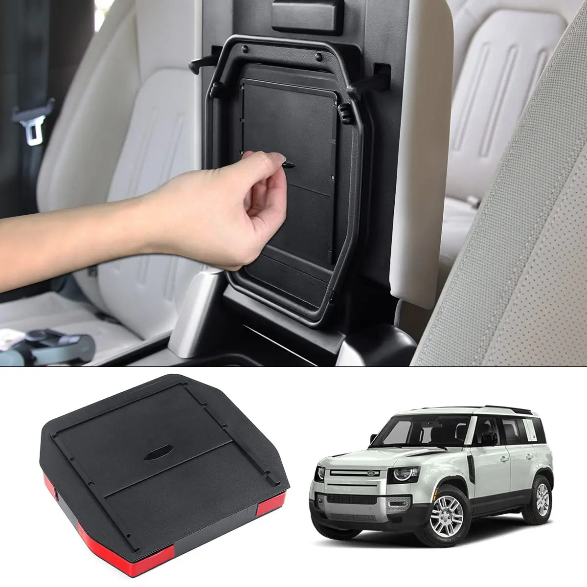 Karltys Center Console Hidden Organizer for Land Rover Defender 90 110 130 2020-2026 | Durable ABS Storage Box - main product image