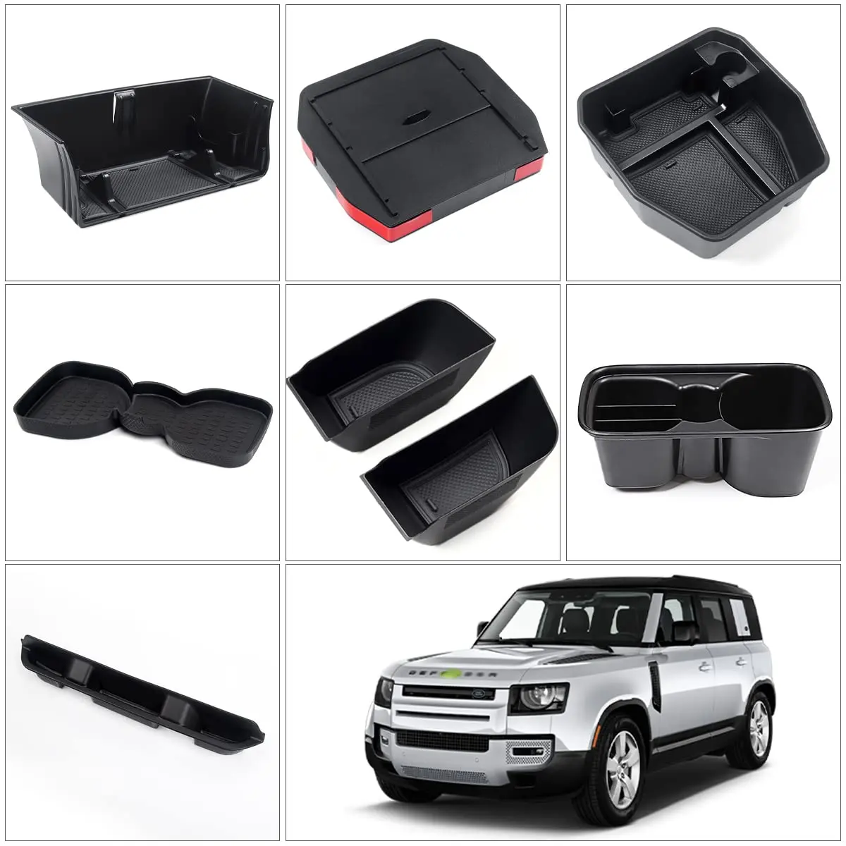 Karltys Center Console Hidden Organizer for Land Rover Defender 90 110 130 2020-2026 | Durable ABS Storage Box - view 7