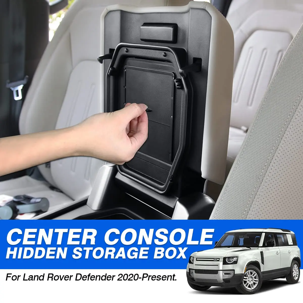 Karltys Center Console Hidden Organizer for Land Rover Defender 90 110 130 2020-2026 | Durable ABS Storage Box - view 2