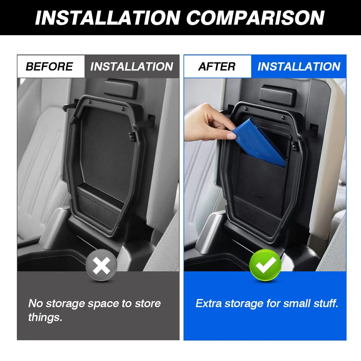 Karltys Center Console Hidden Organizer for Land Rover Defender 90 110 130 2020-2026 | Durable ABS Storage Box - view 3