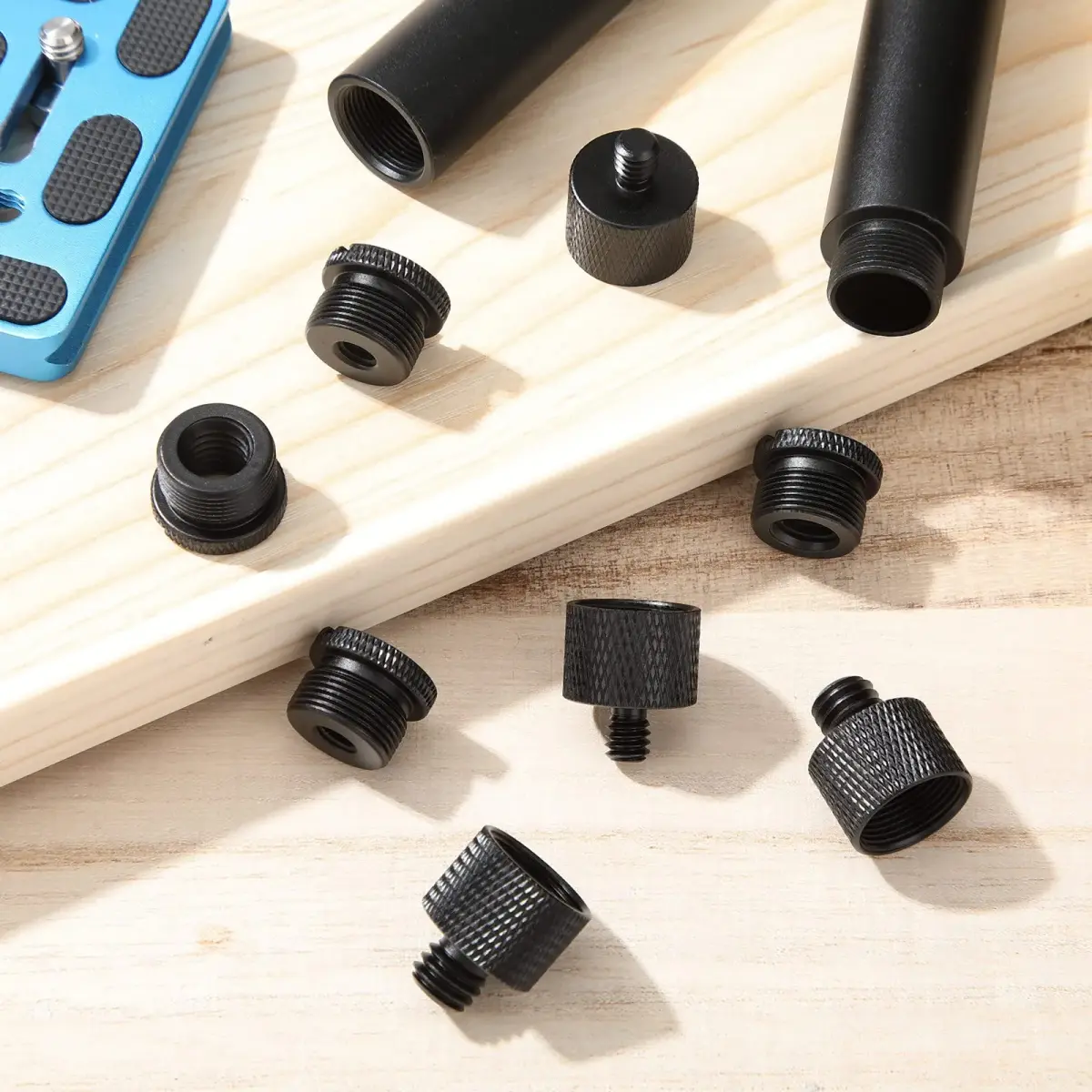 Moxweyeni Black Microphone Stand Adapter Set | 8 Pieces, 4 Styles - view 3
